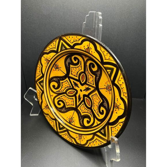 Vintage Handpainted Moroccan Mandala Plate - Picture 7 of 10